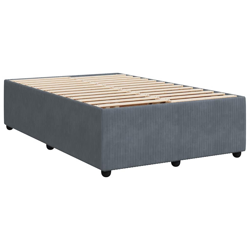 Sommier à lattes de lit et matelas gris foncé 120x190cm velours - XIOS