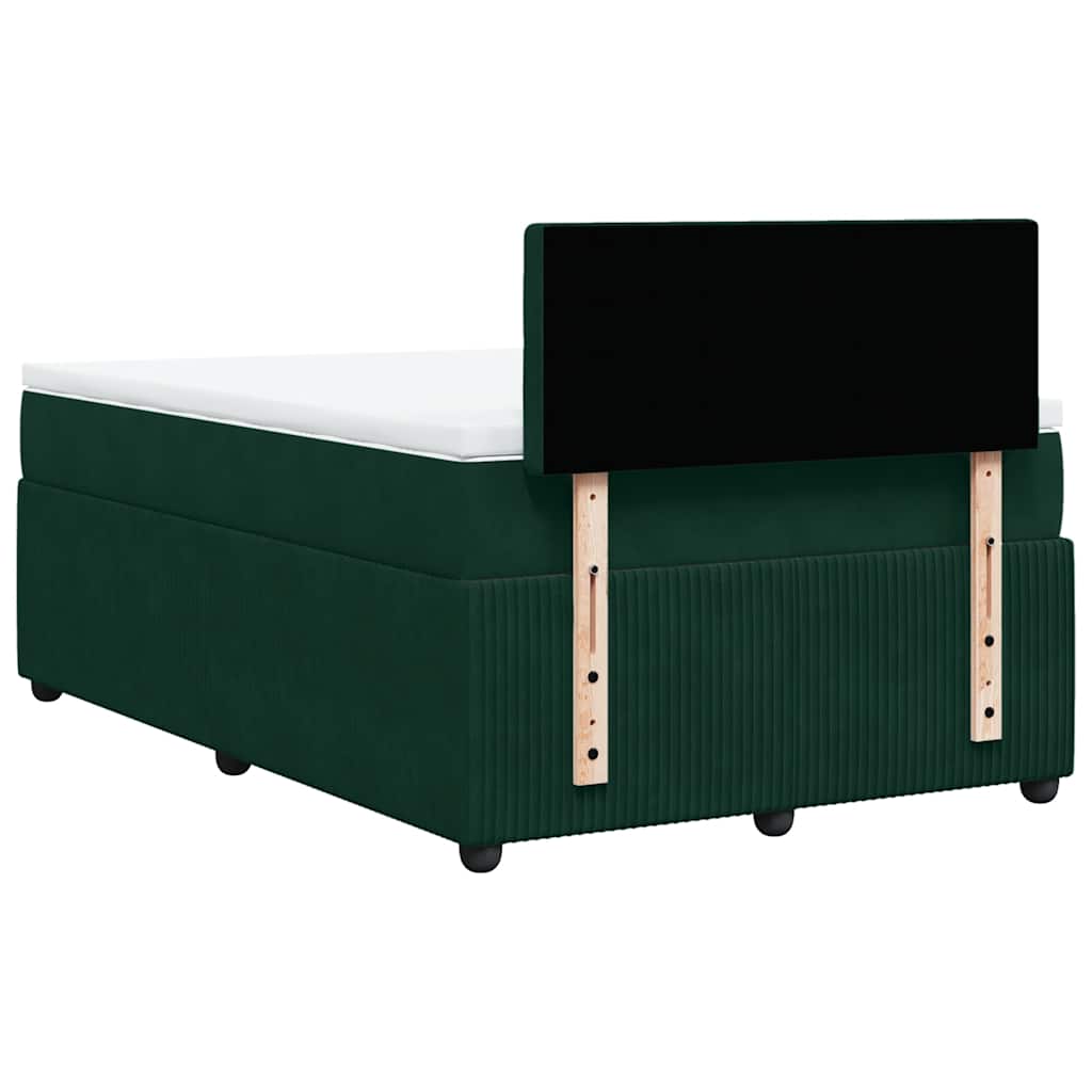 Sommier à lattes de lit avec matelas vert foncé 120x190 cm