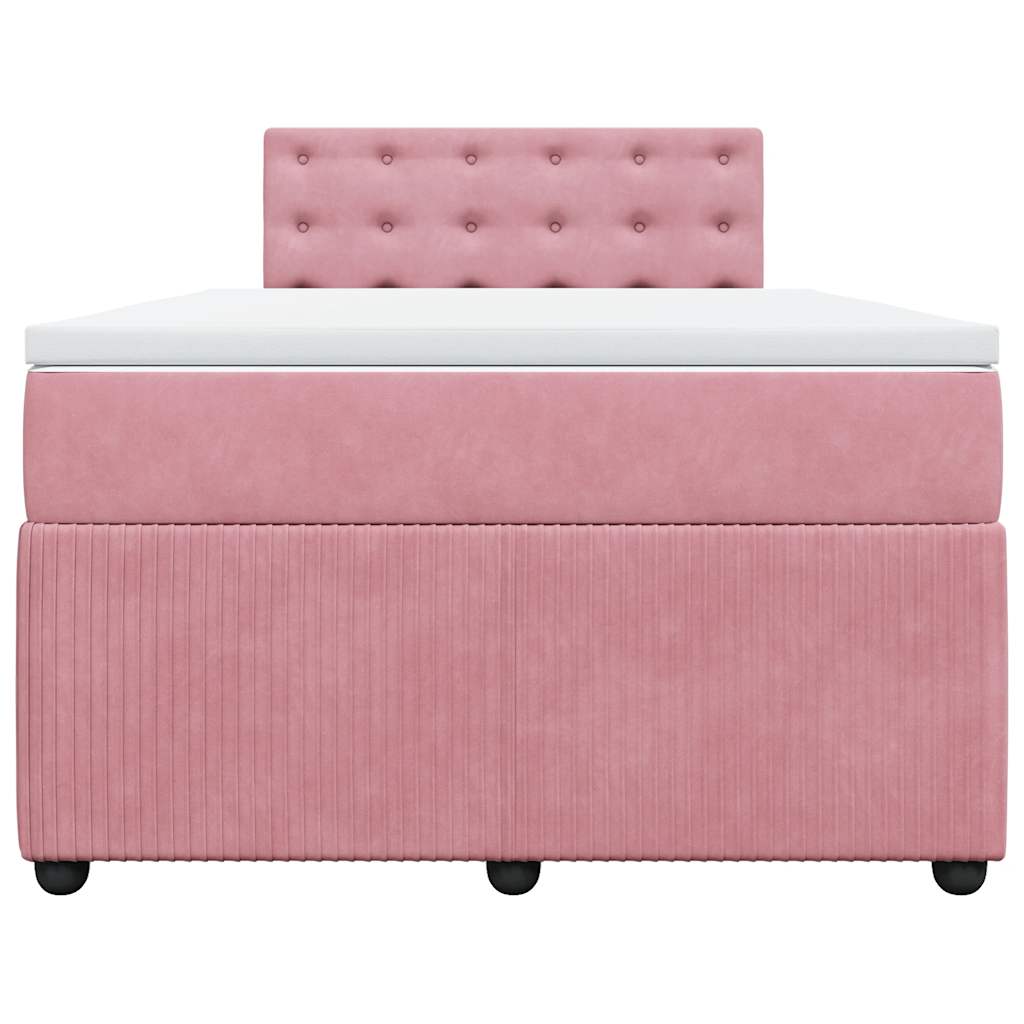 Sommier à lattes de lit avec matelas rose 120x190 cm velours - XIOS