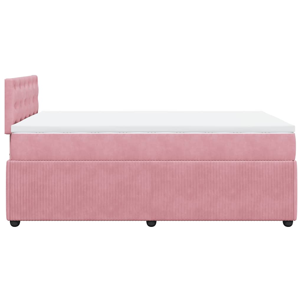 Sommier à lattes de lit avec matelas rose 120x190 cm velours - XIOS