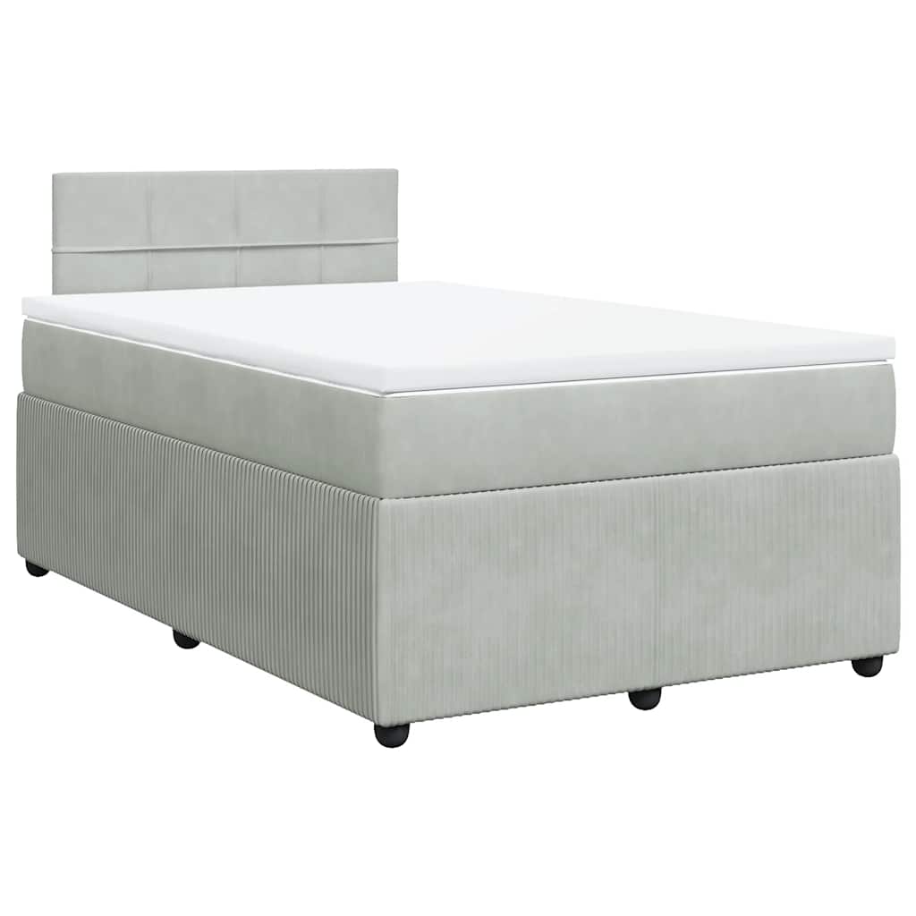 Sommier à lattes de lit et matelas Gris clair 120x200cm Velours - XIOS