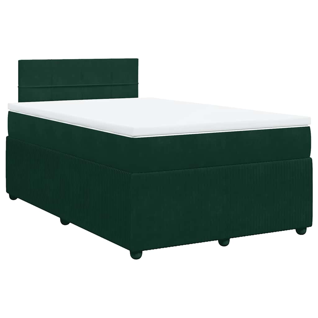 Sommier à lattes de lit et matelas Vert foncé 120x200cm Velours