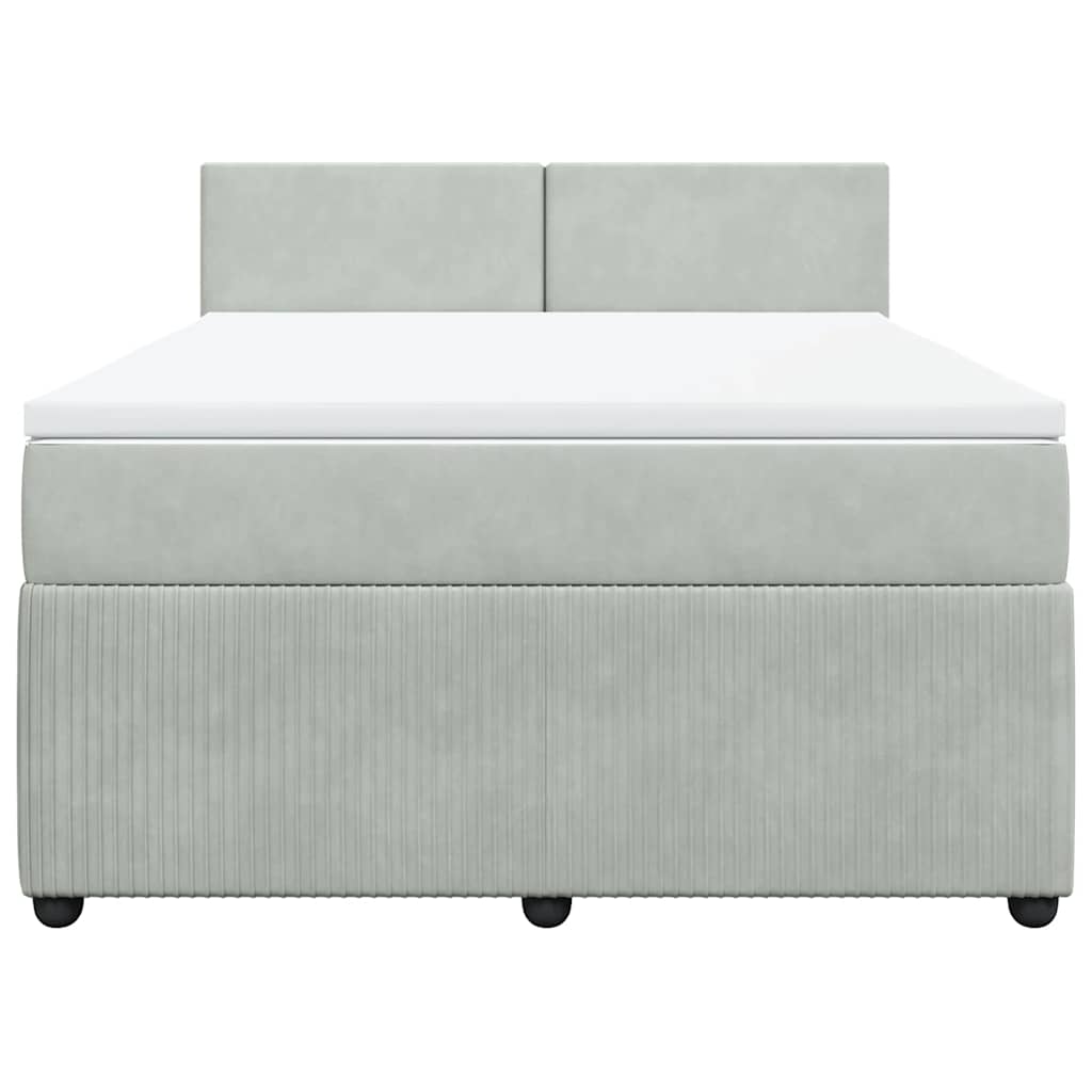 Sommier à lattes de lit et matelas Gris clair 140x190cm Velours - XIOS