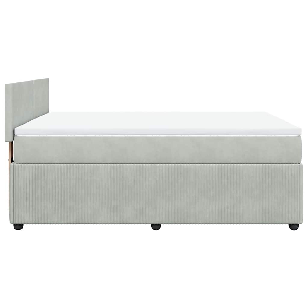 Sommier à lattes de lit et matelas Gris clair 140x190cm Velours - XIOS