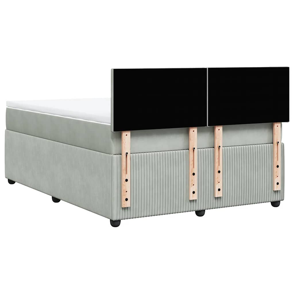 Sommier à lattes de lit et matelas Gris clair 140x190cm Velours - XIOS