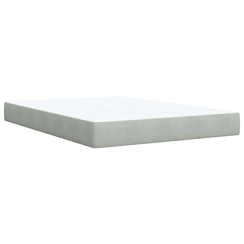 Sommier à lattes de lit et matelas Gris clair 140x190cm Velours - XIOS