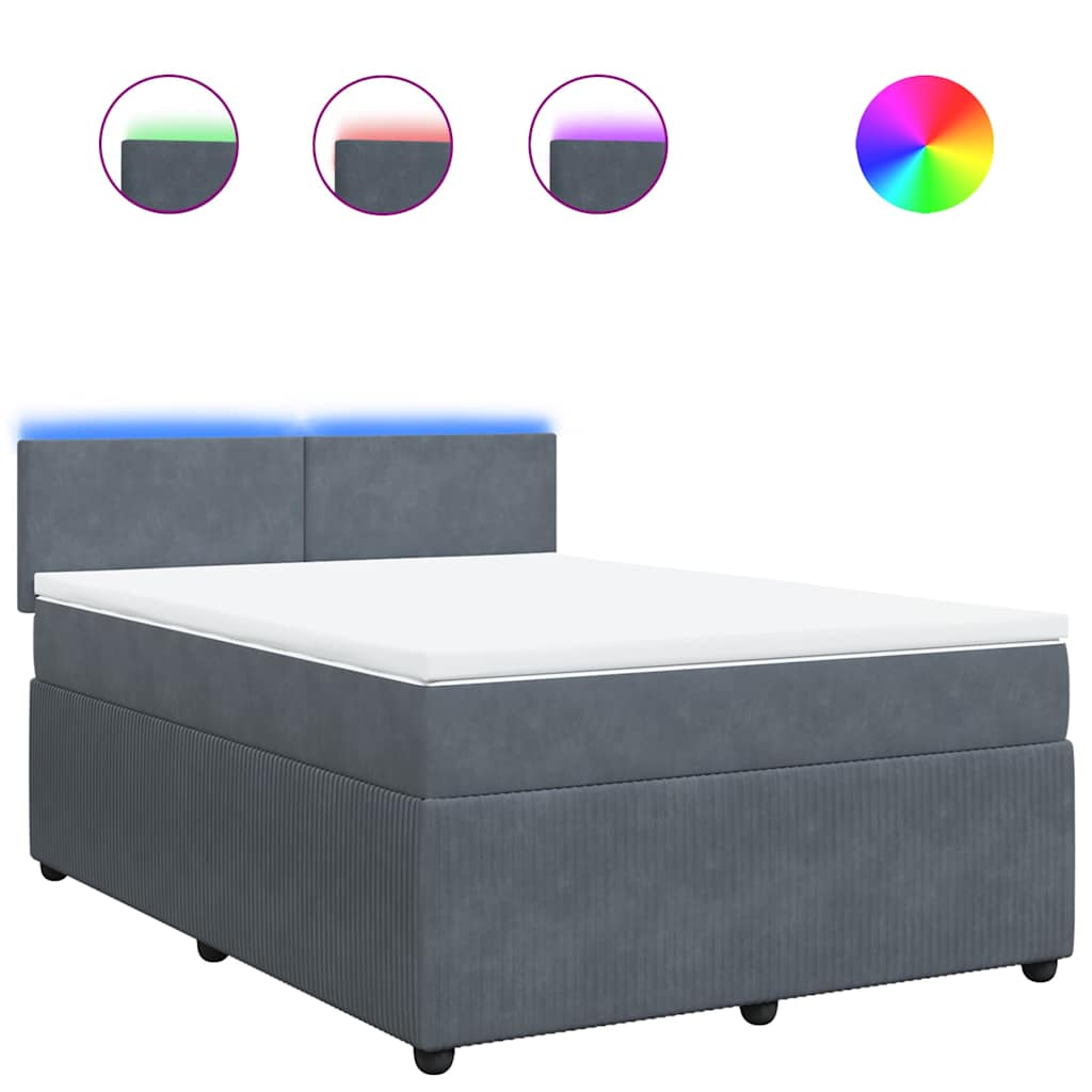 Sommier à lattes de lit et matelas Gris foncé 140x190cm Velours - XIOS