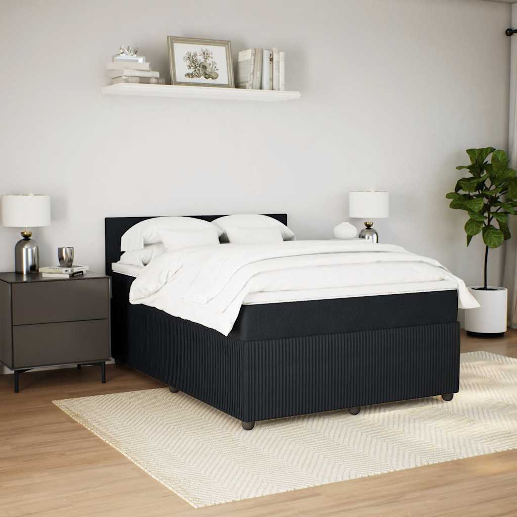 Sommier à lattes de lit avec matelas Noir 140x190 cm Velours - XIOS