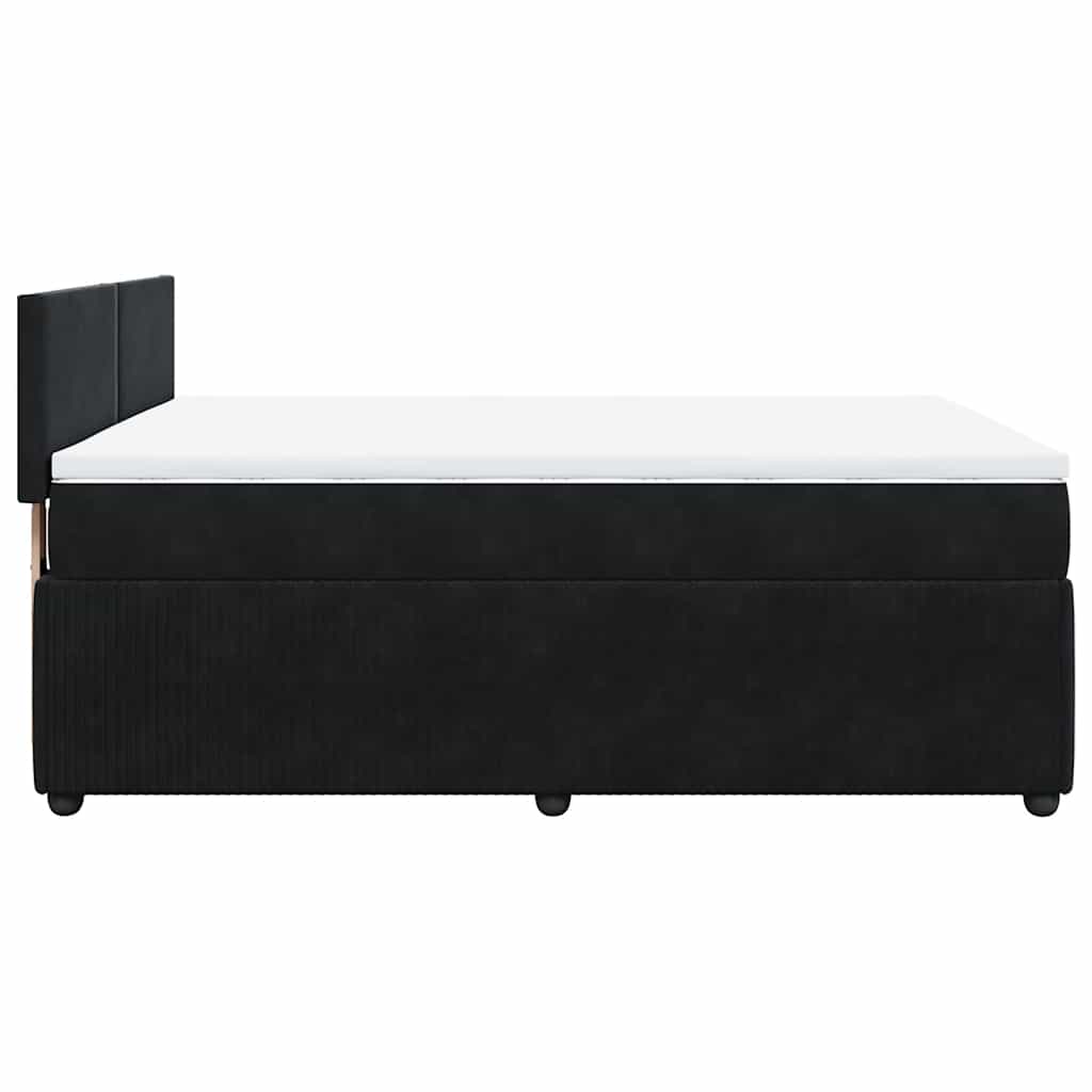Sommier à lattes de lit avec matelas Noir 140x190 cm Velours - XIOS