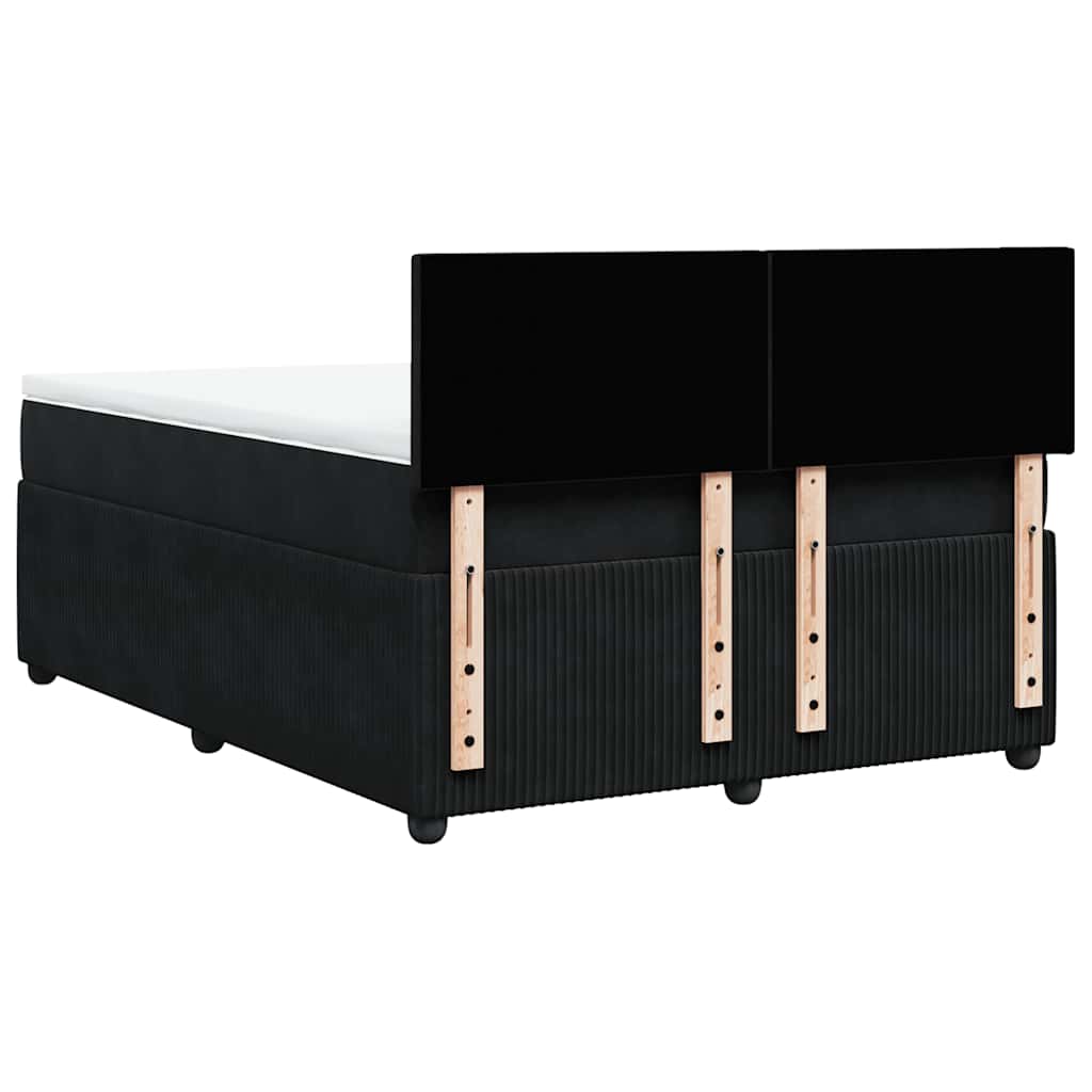 Sommier à lattes de lit avec matelas Noir 140x190 cm Velours - XIOS