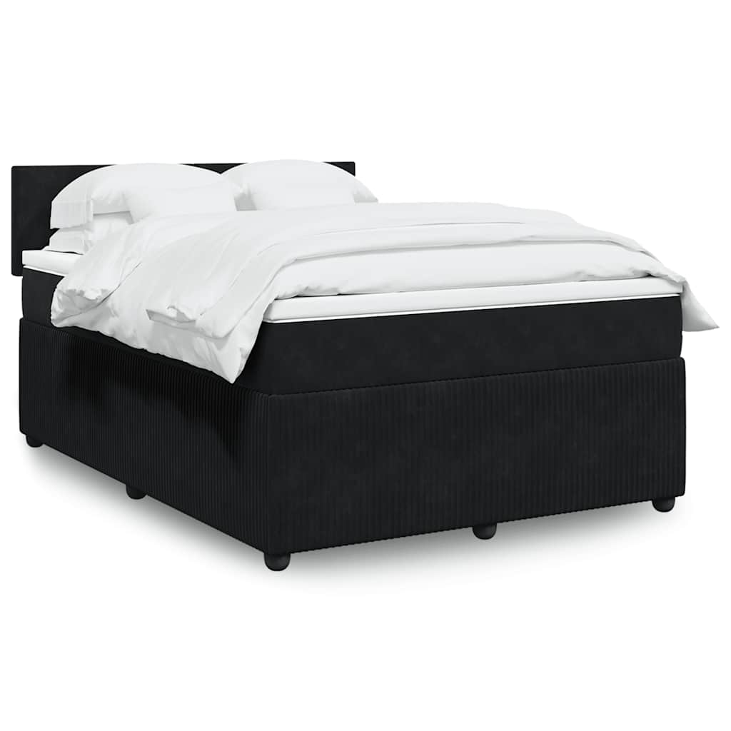 Sommier à lattes de lit avec matelas Noir 140x190 cm Velours - XIOS