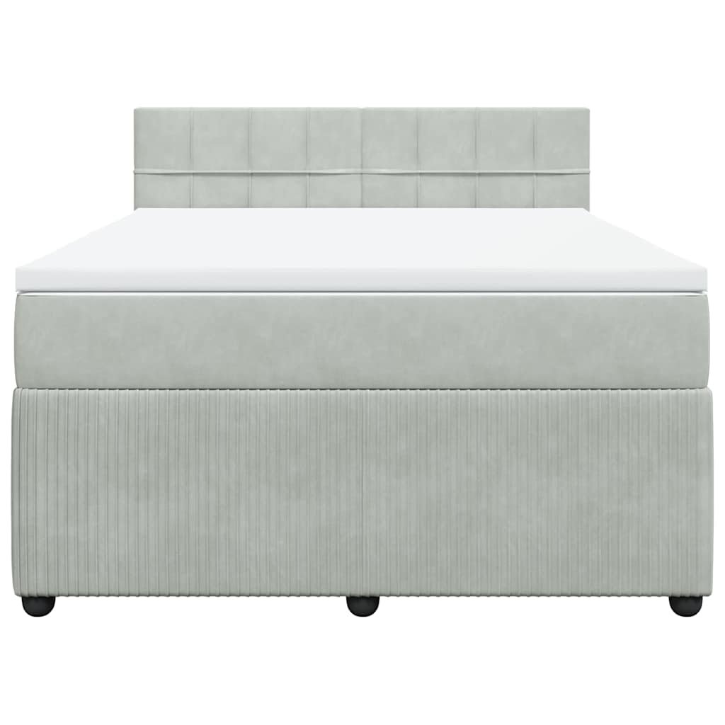 Sommier à lattes de lit et matelas Gris clair 140x190cm Velours - XIOS
