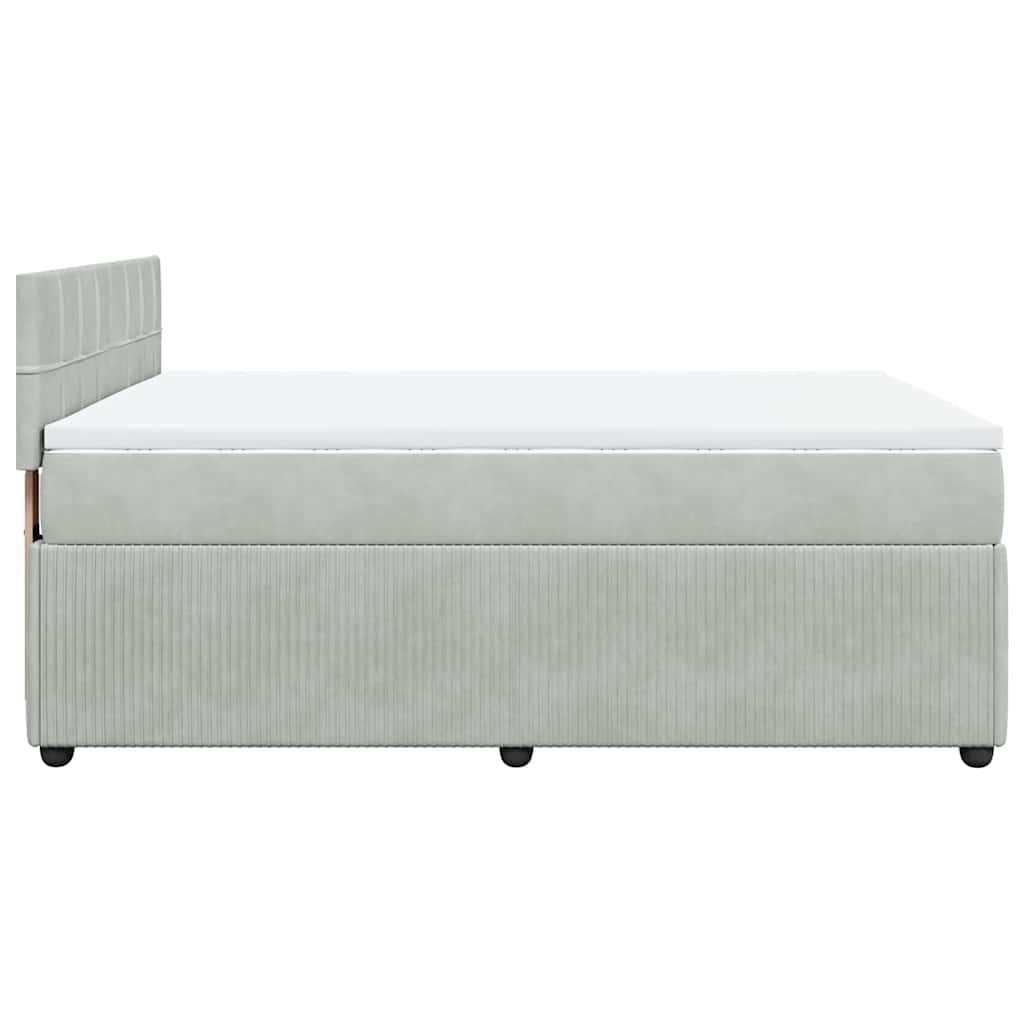 Sommier à lattes de lit et matelas Gris clair 140x190cm Velours - XIOS