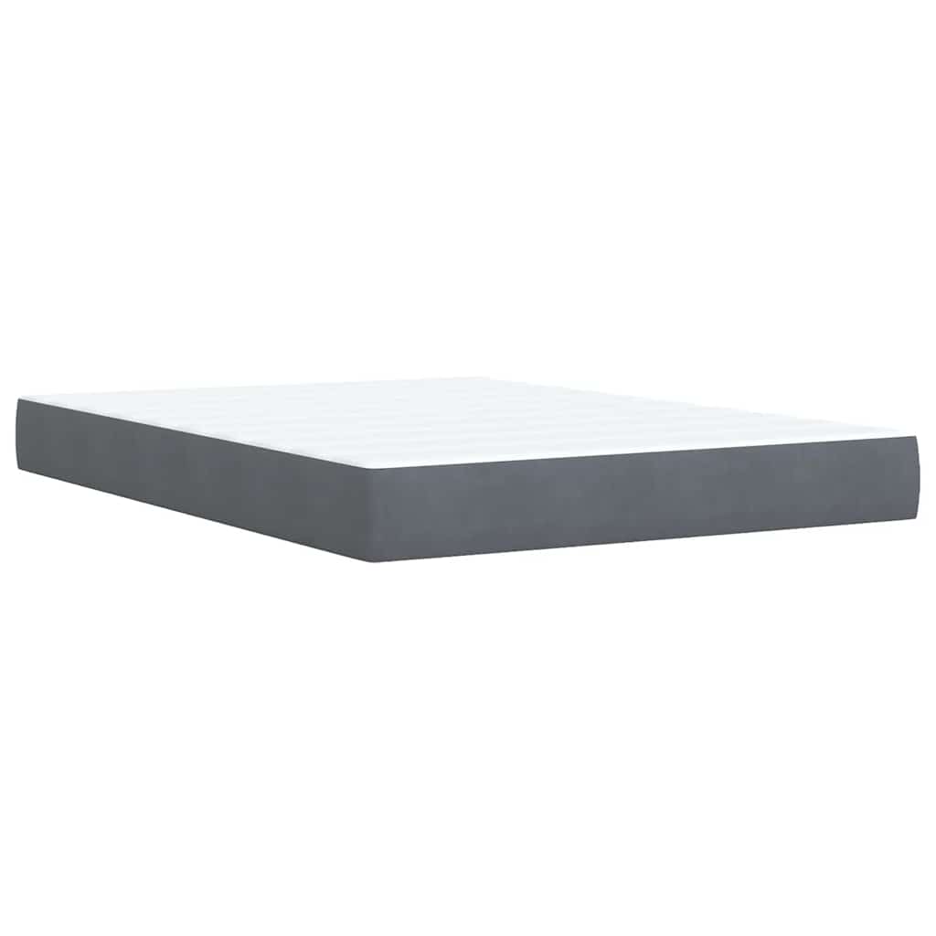 Sommier à lattes de lit et matelas Gris foncé 140x190cm Velours - XIOS