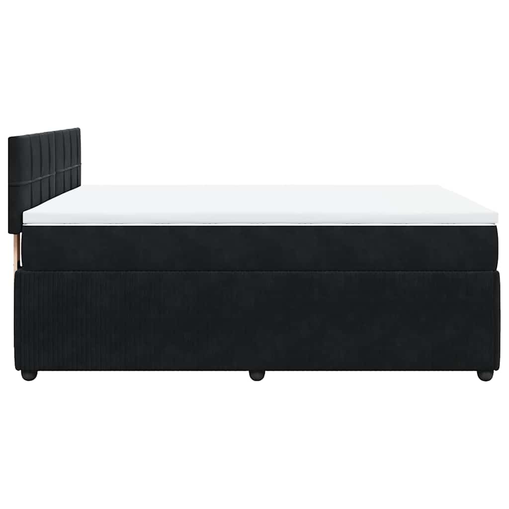 Sommier à lattes de lit avec matelas Noir 140x190 cm Velours - XIOS