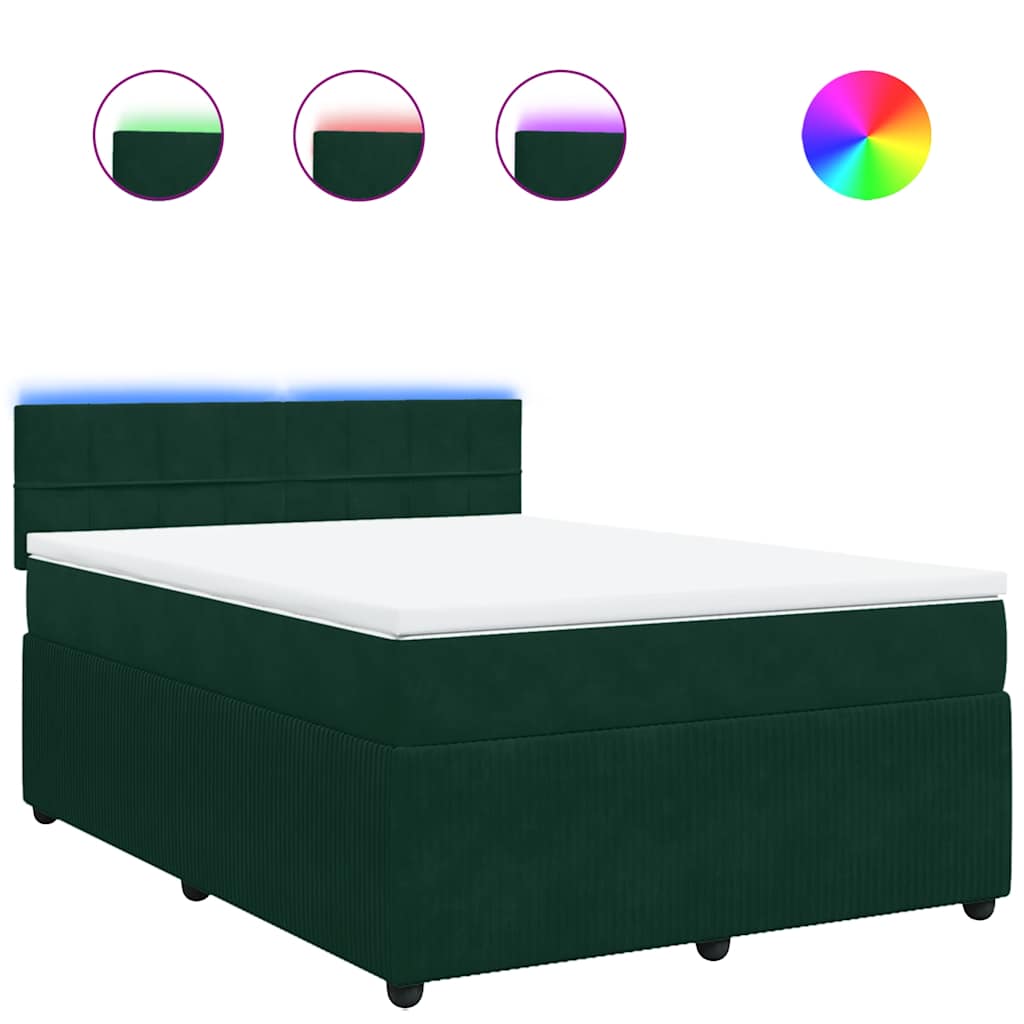 Sommier à lattes de lit et matelas Vert foncé 140x190cm Velours - XIOS