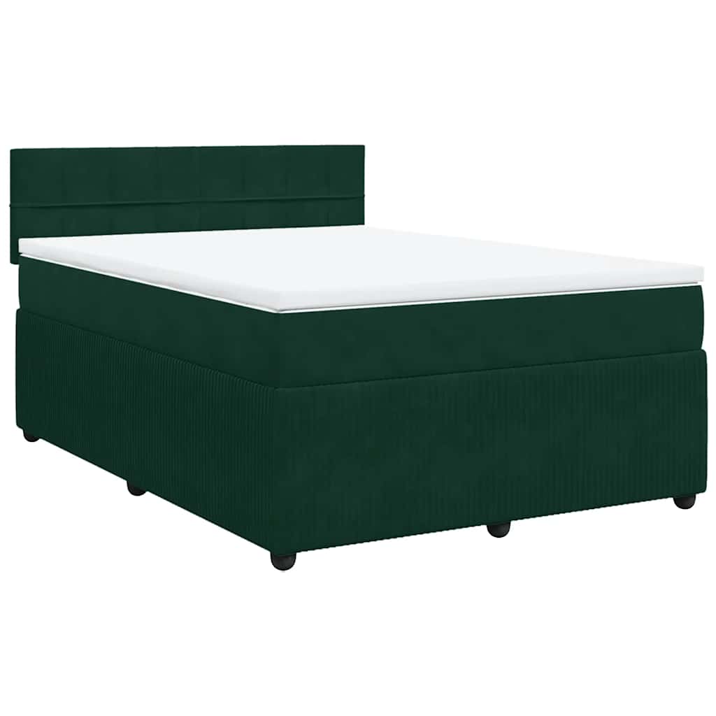 Sommier à lattes de lit et matelas Vert foncé 140x190cm Velours - XIOS
