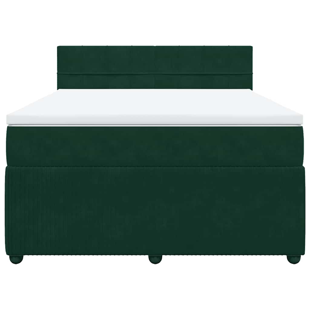 Sommier à lattes de lit et matelas Vert foncé 140x190cm Velours - XIOS