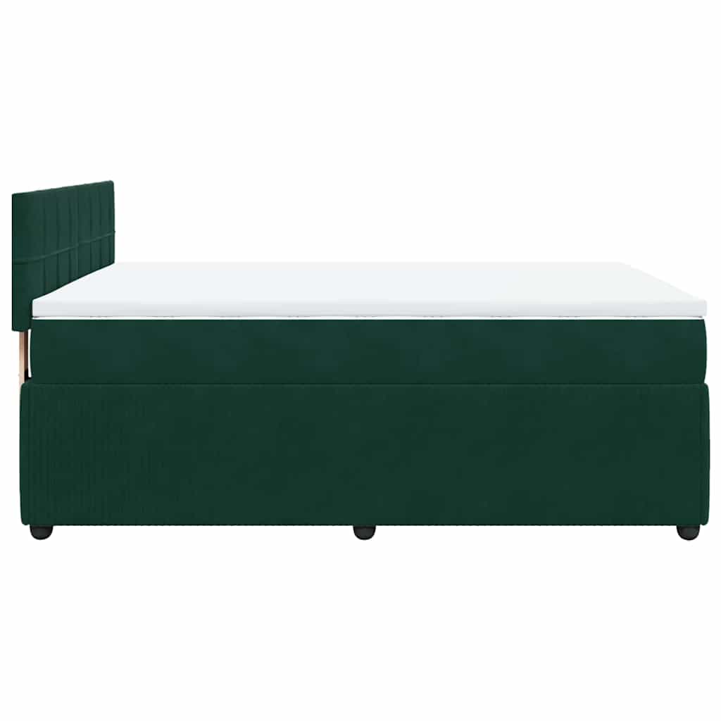 Sommier à lattes de lit et matelas Vert foncé 140x190cm Velours - XIOS
