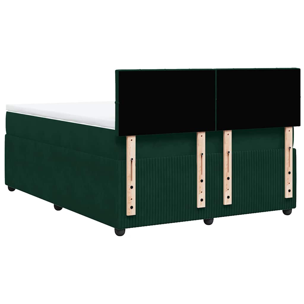 Sommier à lattes de lit et matelas Vert foncé 140x190cm Velours - XIOS