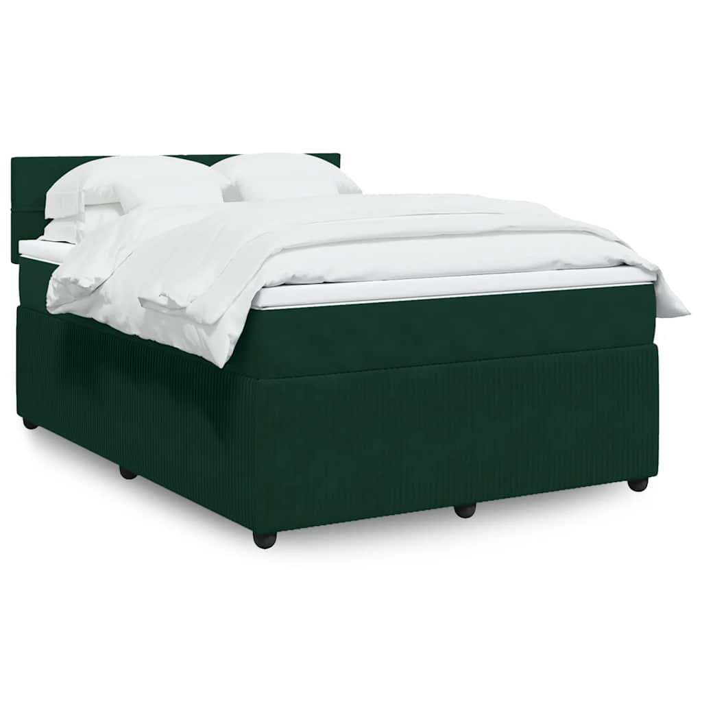 Sommier à lattes de lit et matelas Vert foncé 140x190cm Velours - XIOS