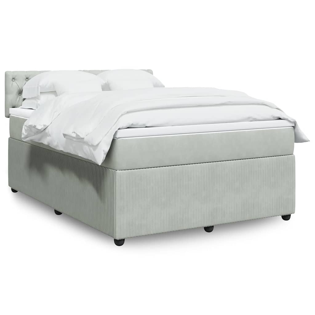 Sommier à lattes de lit et matelas Gris clair 140x190cm Velours - XIOS