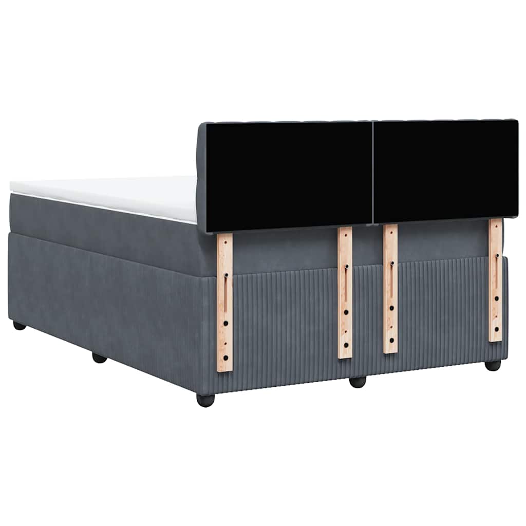Sommier à lattes de lit et matelas Gris foncé 140x190cm Velours - XIOS