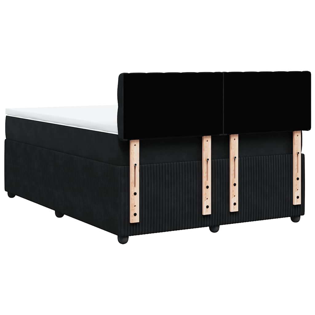 Sommier à lattes de lit avec matelas Noir 140x190 cm Velours - XIOS