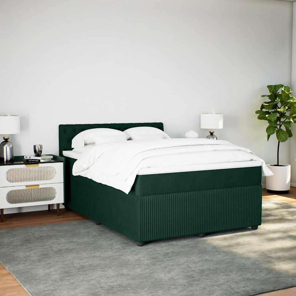 Sommier à lattes de lit et matelas Vert foncé 140x190cm Velours - XIOS