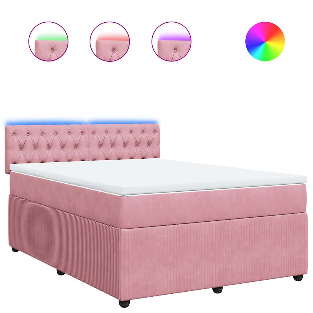 Sommier à lattes de lit avec matelas Rose 140x190 cm Velours - XIOS