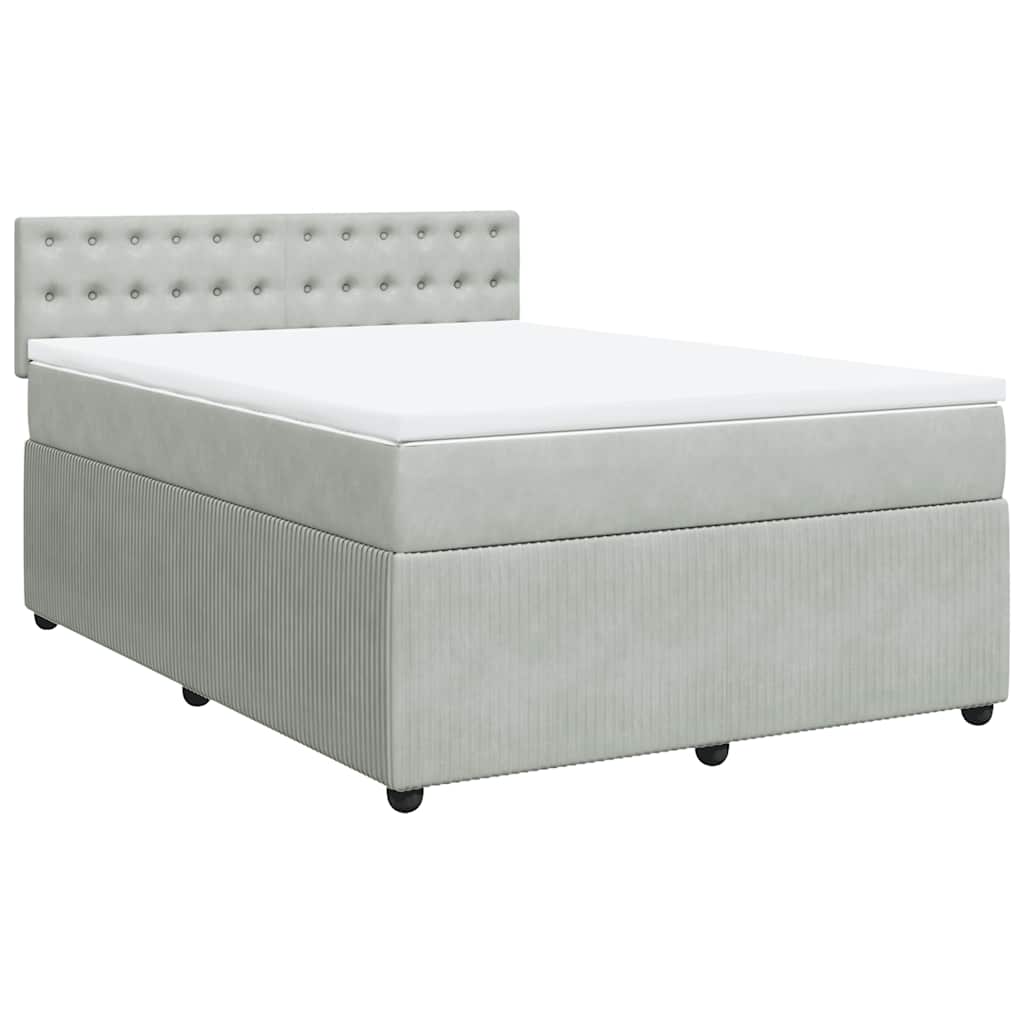 Sommier à lattes de lit et matelas Gris clair 140x190cm Velours - XIOS
