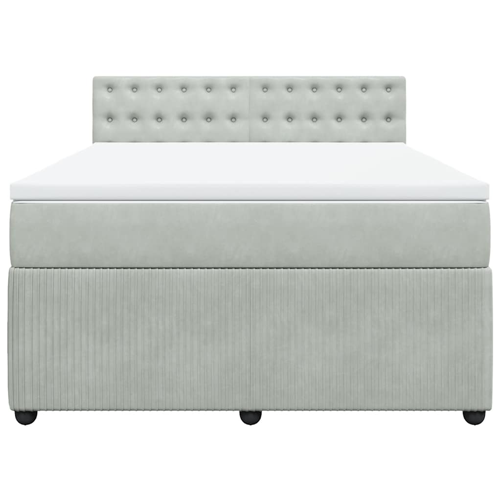 Sommier à lattes de lit et matelas Gris clair 140x190cm Velours - XIOS