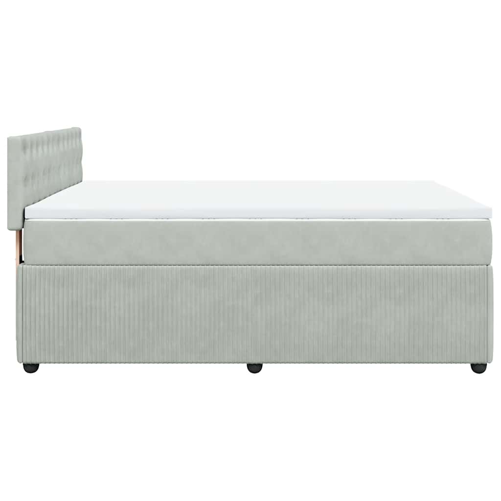 Sommier à lattes de lit et matelas Gris clair 140x190cm Velours - XIOS