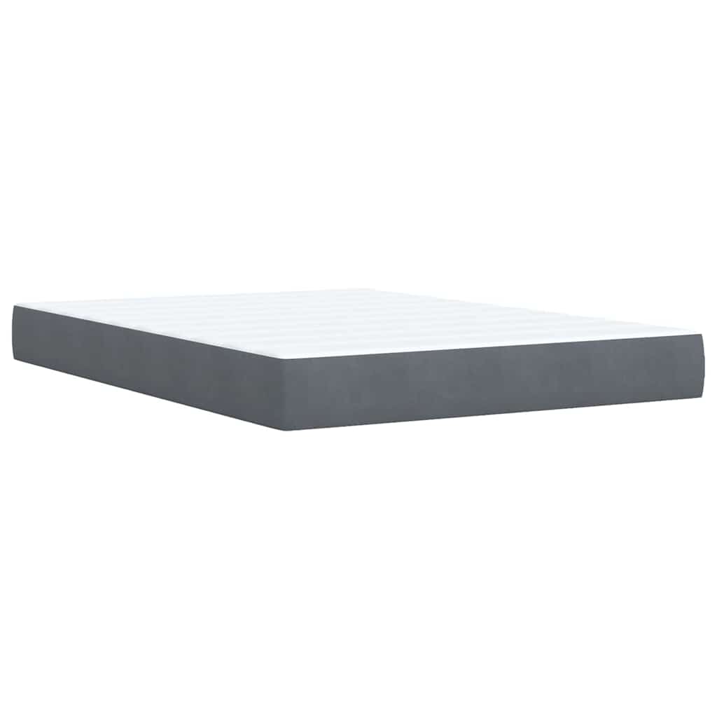 Sommier à lattes de lit et matelas Gris foncé 140x190cm Velours - XIOS