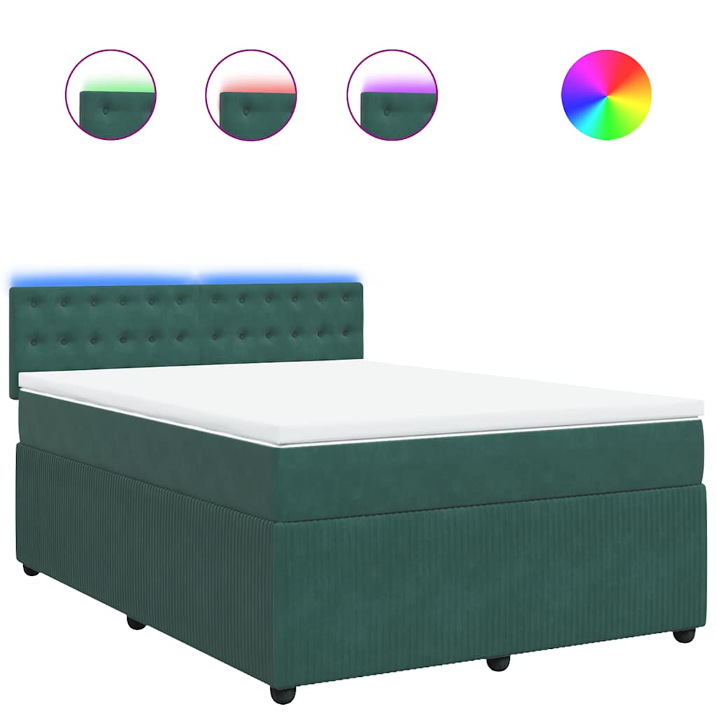 Sommier à lattes de lit et matelas Vert foncé 140x190cm Velours - XIOS