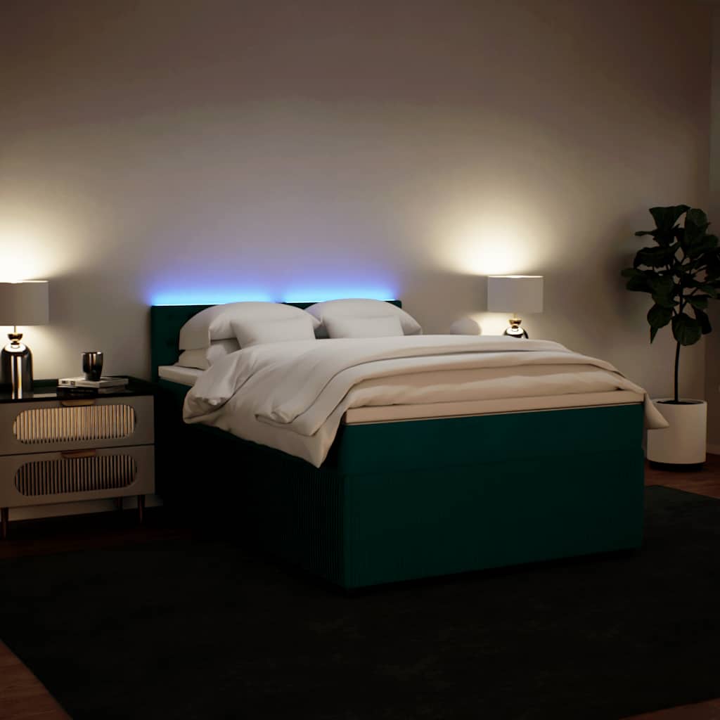 Sommier à lattes de lit et matelas Vert foncé 140x190cm Velours - XIOS