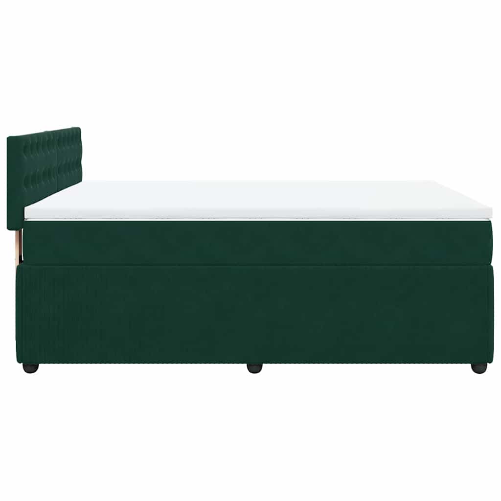 Sommier à lattes de lit et matelas Vert foncé 140x190cm Velours - XIOS