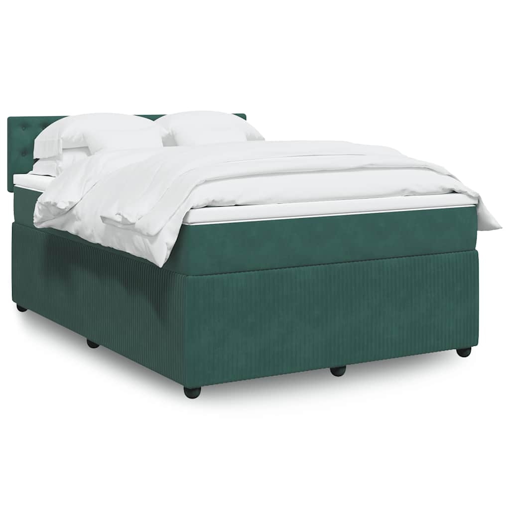 Sommier à lattes de lit et matelas Vert foncé 140x190cm Velours - XIOS