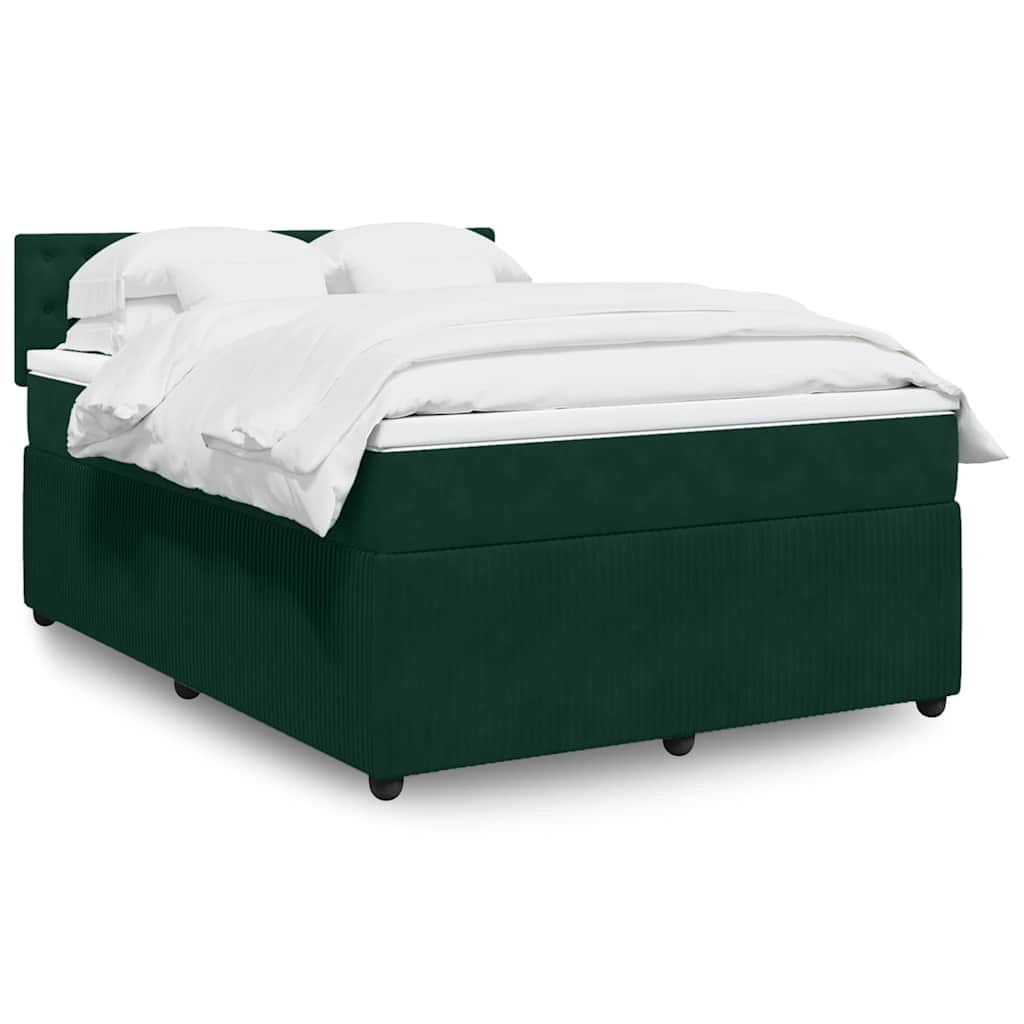 Sommier à lattes de lit et matelas Vert foncé 140x190cm Velours - XIOS