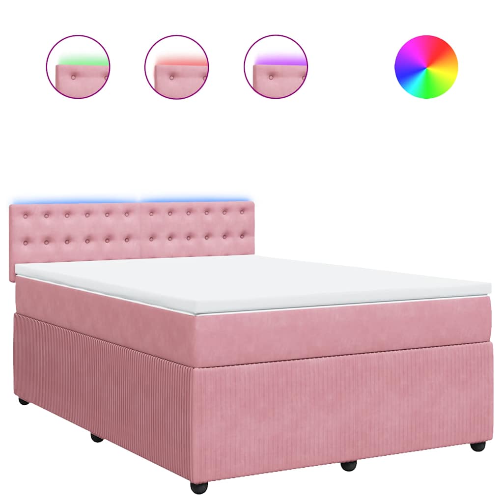 Sommier à lattes de lit avec matelas Rose 140x190 cm Velours - XIOS