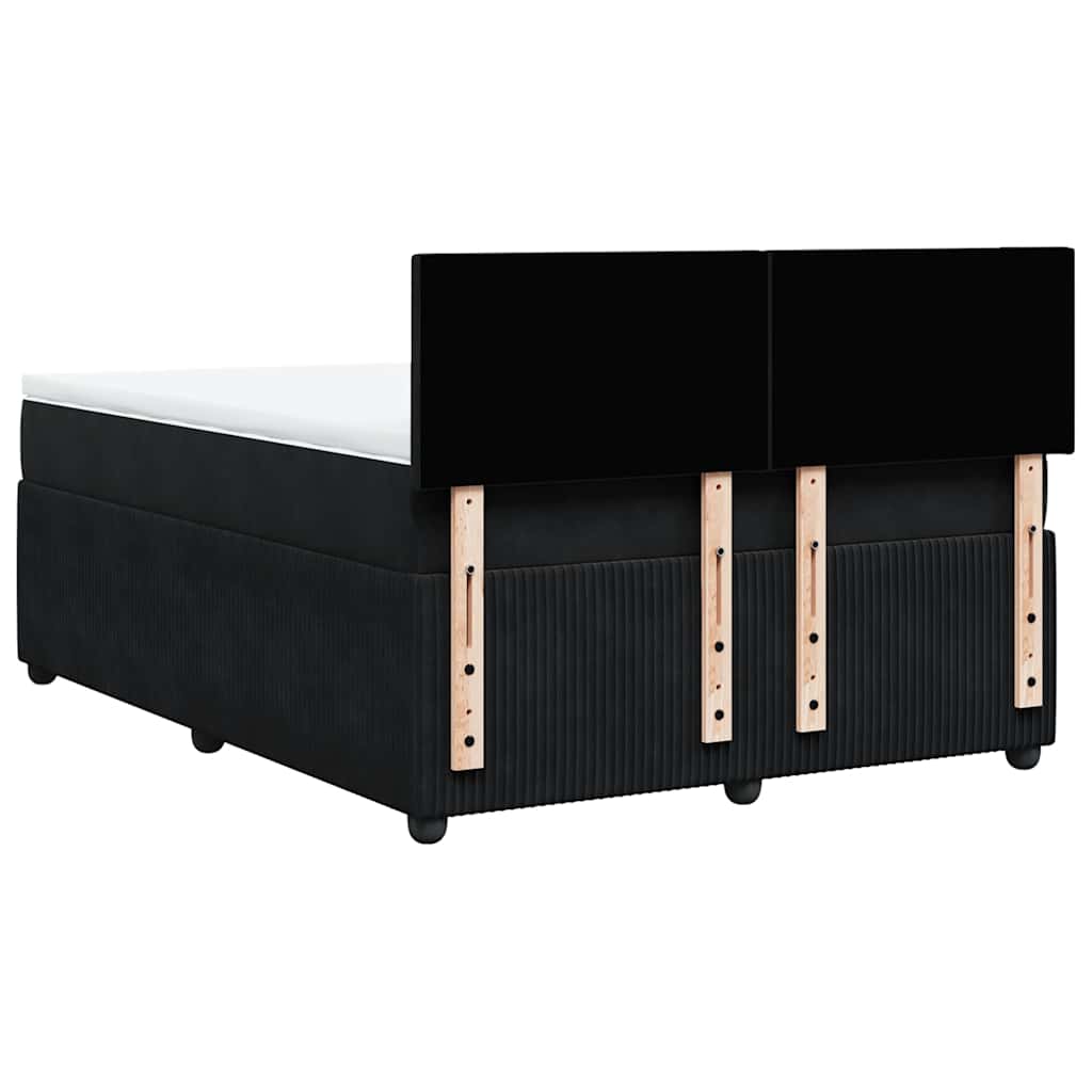 Sommier à lattes de lit avec matelas Noir 140x200 cm Velours - XIOS