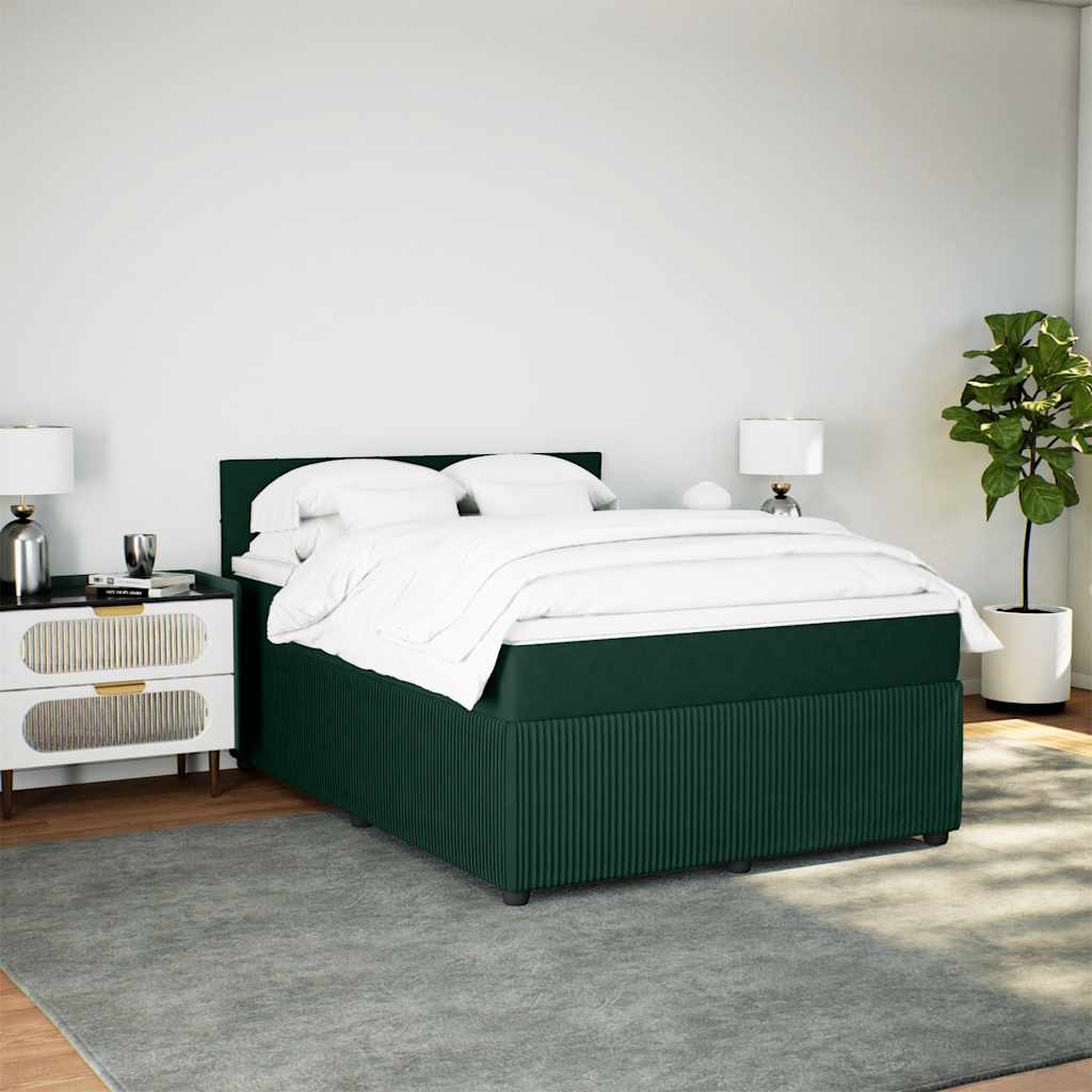 Sommier à lattes de lit et matelas Vert foncé 140x200cm Velours - XIOS
