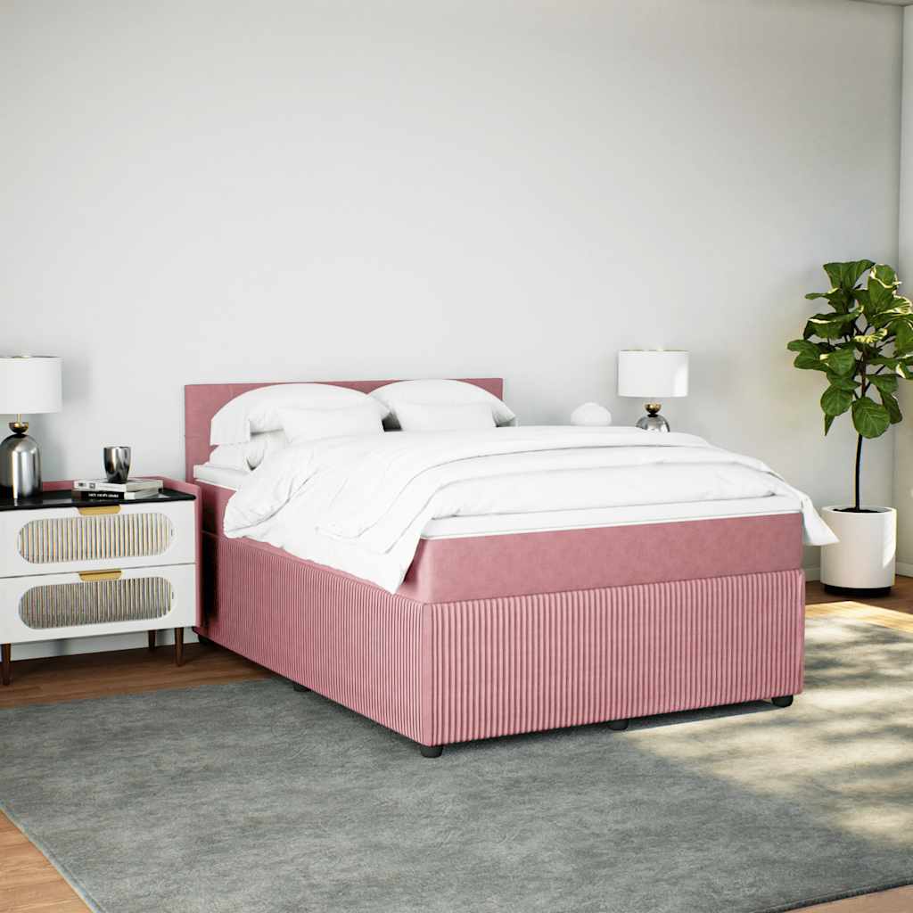 Sommier à lattes de lit avec matelas Rose 140x200 cm Velours - XIOS