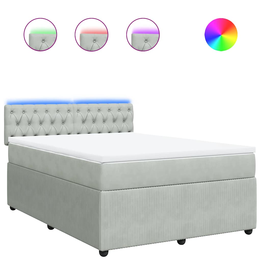 Sommier à lattes de lit et matelas Gris clair 140x200cm Velours - XIOS