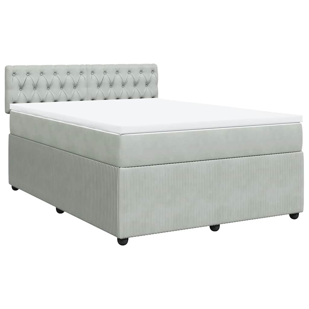 Sommier à lattes de lit et matelas Gris clair 140x200cm Velours - XIOS