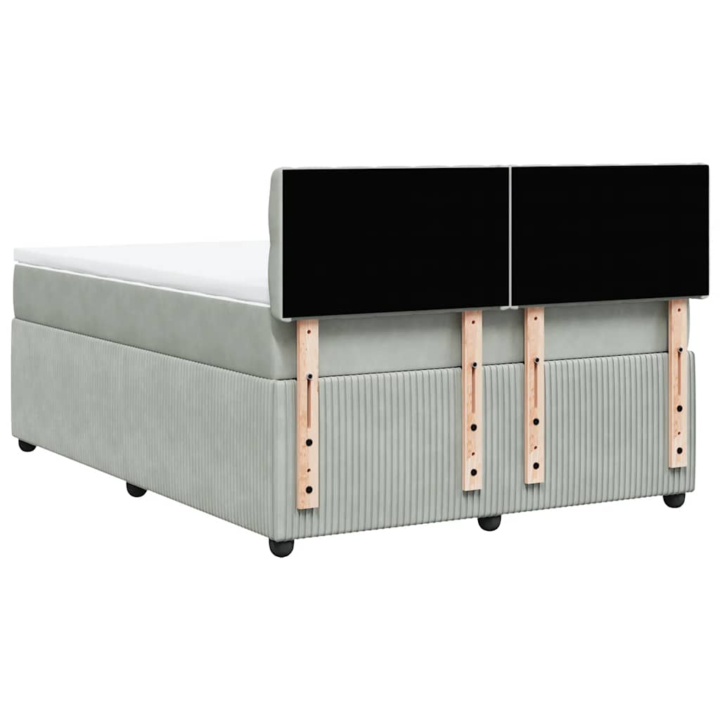Sommier à lattes de lit et matelas Gris clair 140x200cm Velours - XIOS