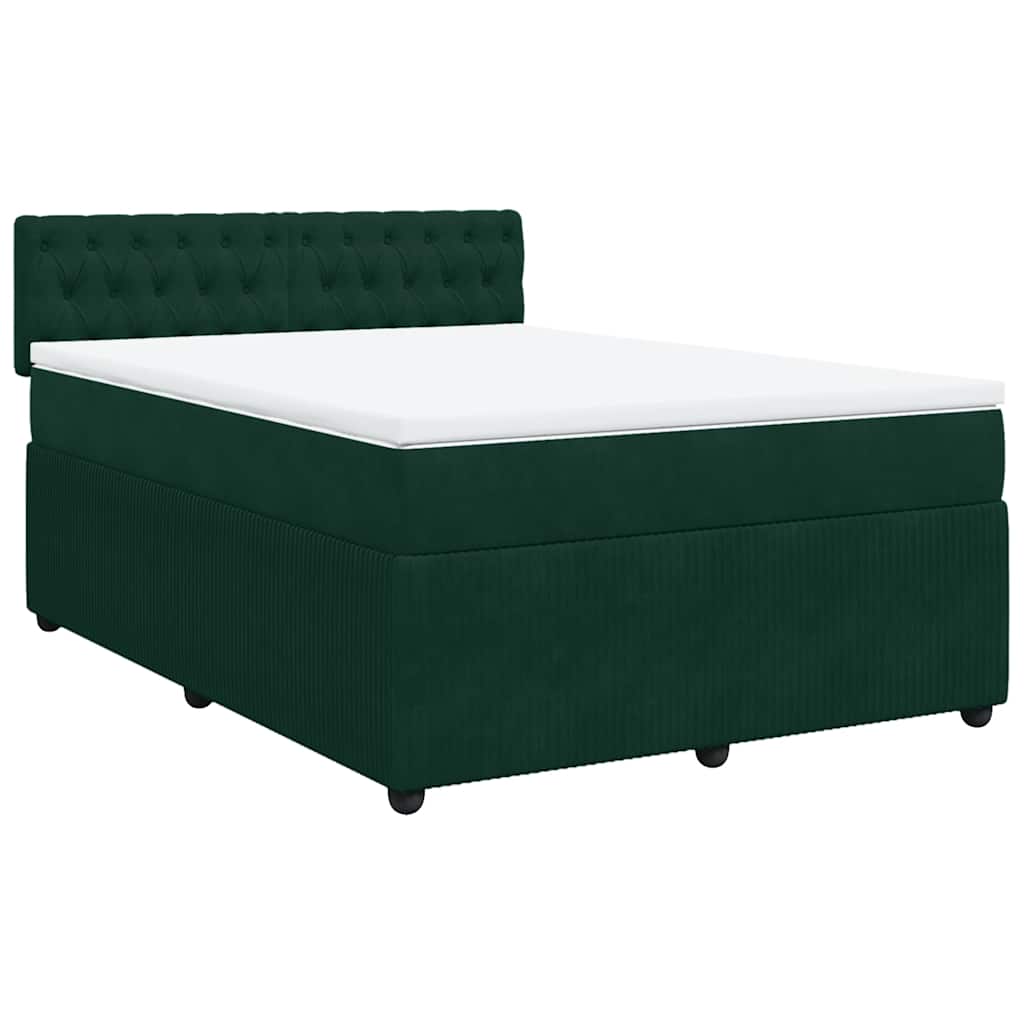 Sommier à lattes de lit et matelas Vert foncé 140x200cm Velours - XIOS