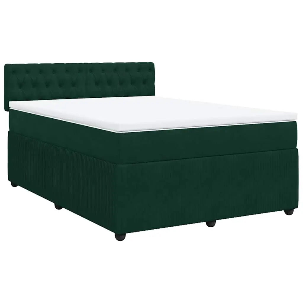 Sommier à lattes de lit et matelas Vert foncé 140x200cm Velours - XIOS