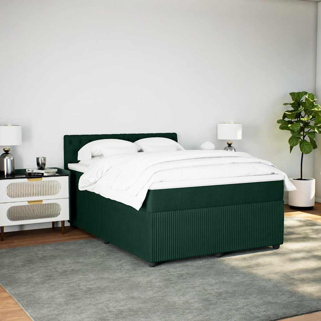 Sommier à lattes de lit et matelas Vert foncé 140x200cm Velours - XIOS