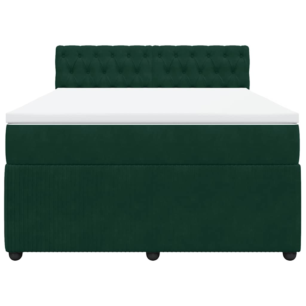 Sommier à lattes de lit et matelas Vert foncé 140x200cm Velours - XIOS